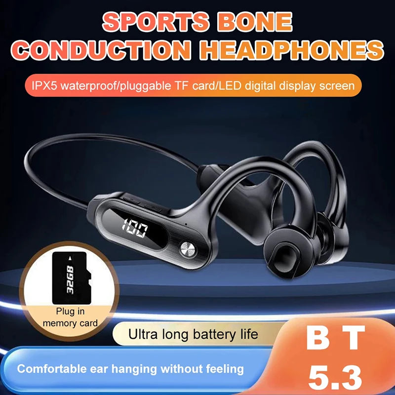 Xiaomi Swimming Bone Conduction Bluetooth 5.3 Headphones Double 32G Memory Earless IPX8 Waterproof Air Conduction Headphones Hot