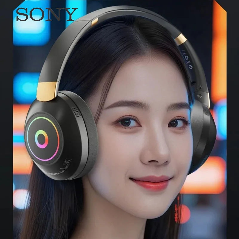 Auriculares inalámbricos Bluetooth originales Sony TWS para juegos, sonido estéreo HIFI, micrófono, color RGB, cable para auriculares.