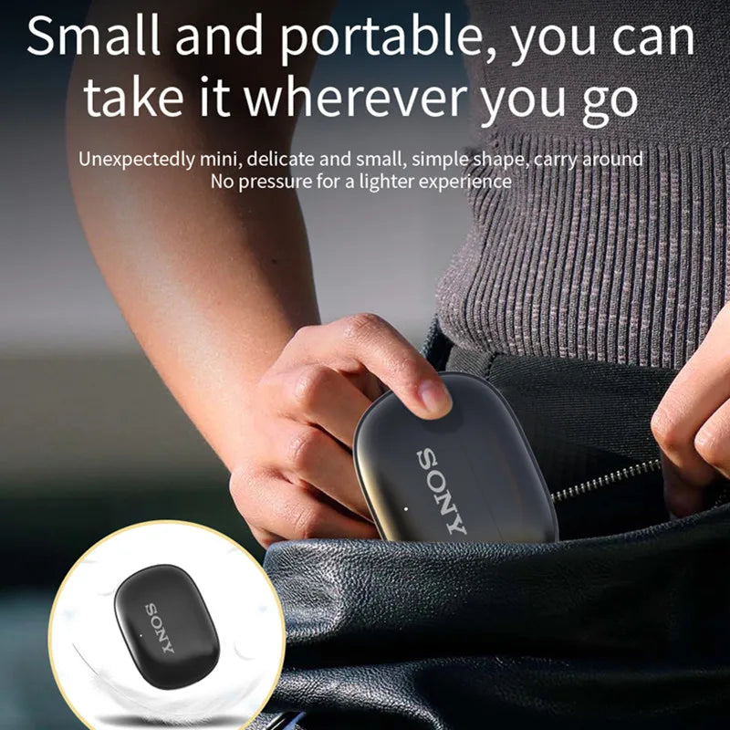 Auriculares y audífonos Sony True Wireless Bluetooth® con tapones para los oídos, impermeables, para fitness, movimiento, música, con tapa abatible.