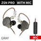 Auriculares intrauditivos híbridos KZ ZSN PRO 1BA 1DD con graves metálicos HIFI, deportivos