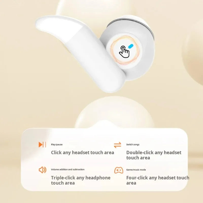 Auriculares inalámbricos Bluetooth BOSE&OG, intraauriculares con reducción de ruido para dormir, cubierta deslizante, auriculares deportivos/para juegos con micrófono
