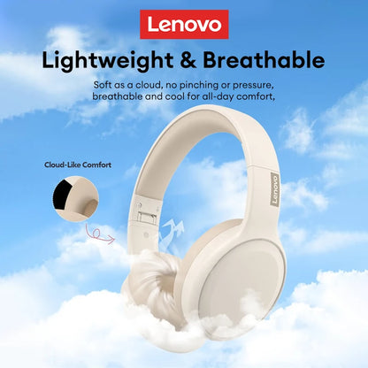 Auriculares para juegos Lenovo TH30, inalámbricos, supraaurales, Bluetooth, sonido estéreo de 360°, deportivos, de larga duración y baja latencia.