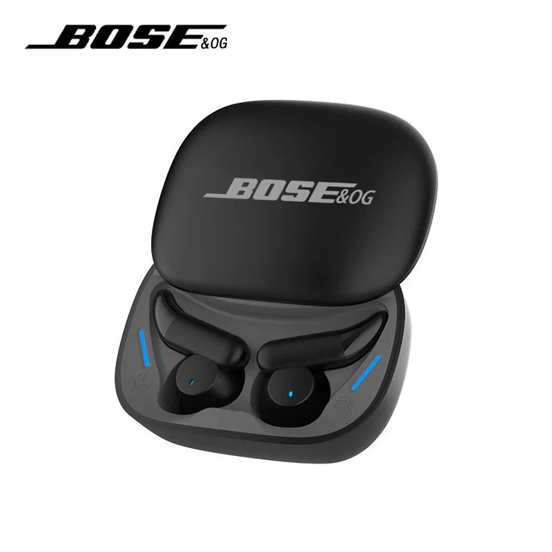 Auriculares inalámbricos Bluetooth BOSE&OG, intraauriculares con reducción de ruido para dormir, cubierta deslizante, auriculares deportivos/para juegos con micrófono