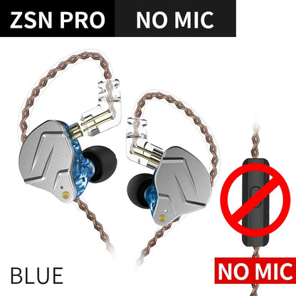 Auriculares intrauditivos híbridos KZ ZSN PRO 1BA 1DD con graves metálicos HIFI, deportivos