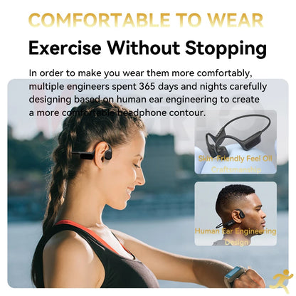 Auriculares inalámbricos de conducción ósea con Bluetooth 5.4, 30 metros de profundidad, IPX8, resistentes al agua, para natación, 32 GB de RAM, reproductor MP3